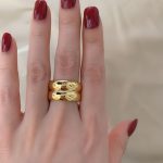 Nhẫn Nữ Bản To Titan Ko Đen TT 2468