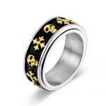 Nhẫn Nam Phong Cách Retro Xoay 360 Độ Titan Ko Đen TT 2551