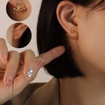 Bông Tai Nữ Cá Tính Titan Ko Đen TT 3736