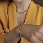 Dây Chuyền Hoặc Lắc Tay Hình Lá Titan Ko Han Rỉ TT 3950