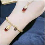 Bộ Trang Sức Lắc Tay Và Dây Chuyền Nữ Titan Ko Đen Cóc Ngậm Tiền May Mắn TT 4078