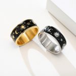Nhẫn Nam Hình Trăng Sao Titan Ko Đen TT 4221