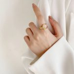 Nhẫn Nữ Ngón Trỏ Free Size Cá Tính Titan Ko Đen TT4739