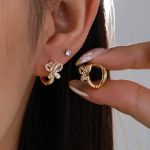 Bông Tai Nữ Khoen Tròn Hồ Điệp Trang Sức Xuping Mạ Vàng Siêu Bền XP5012