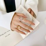 Nhẫn Ngón Trỏ Mặt Tròn Cá Tính Cho Nữ Titan Ko Đen TT5208