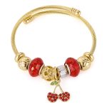 Vòng Tay Titan Charm Đá Cherry Titan Ko Đen TT5215