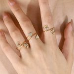 Nhẫn Nữ Nhỏ Xinh Free Size Hình Trăng Sao Tim Titan Ko Đen TT5219