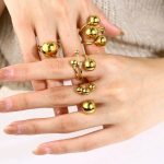 Nhẫn Nữ Trái Châu Cá Tính Free Size Titan Ko Đen TT5220