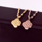 Dây Chuyền Dây Xoắn Mặt Cỏ 4 Lá Khắc Hoa Văn Titan Ko Đen TT 3236