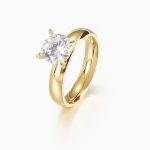 Nhẫn Đính Kim Cương Bản 4mm Titan Ko Đen TT 3395