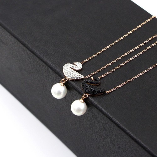 Dây Chuyền Thiên Nga Và Ngọc Trai Titan Ko Đen TT 3364