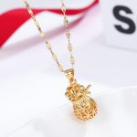 Dây Chuyền Túi Tiền May Mắn Titan Ko Đen TT 3329