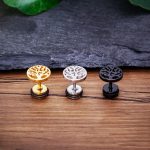 Bông Tai Nam Hình Cây Tròn Titan Ko Đen TT 3497 - 1 Chiếc