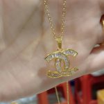 Dây Chuyền Titan Ko Rỉ Mặt Chanel Đính Đá TT 4132