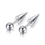 Bông Tai Nam Nữ Unisex Bi Đinh Nhọn Titan Ko Đen TT 4258