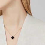 Dây Chuyền Cỏ 4 Lá 2 Mặt 2 Màu Titan Ko Đen TT 4414