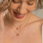 Dây Chuyền 2 Tầng Trăng Sao Titan Ko Đen TT4602