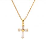 Dây Chuyền Nữ Thánh Giá Đính Đá Titan Ko Đen TT4623