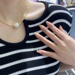 Dây Chuyền Nữ Dây Đôi Mặt Ngọc Trai Nhân Tạo Titan Ko Đen TT 4775