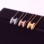 Dây Chuyền Nữ Chữ H Đính Đá Titan Ko Đen TT4747