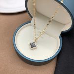 Dây Chuyền Nữ Cỏ 4 Lá 2 Mặt Đen Trắng Titan Ko Đen TT4784