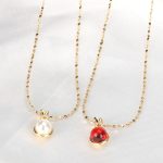 Dây Chuyền Titan Nữ Hạt Ngọc Trắng Đỏ Titan Không Đen TT4878