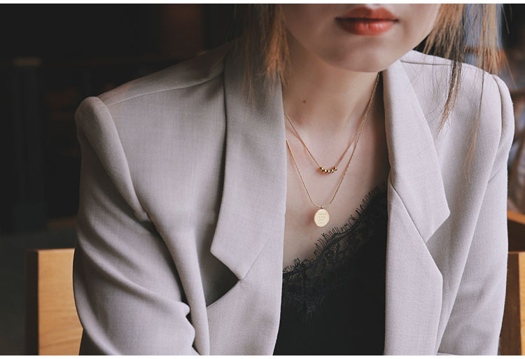 Dây Chuyền 2 Tầng Titan Ko Đen TT4933