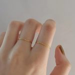 Nhẫn Titan Nữ Mảnh Đơn Giản Tối Giản Phong Cách Hàn Quốc Không Đen TT5319