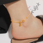 Lắc Chân Titan Nữ Chữ Phúc Hồ Lô May Mắn Không Đen Không Gỉ TT5320