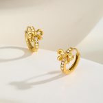 Bông Tai Nữ Khoen Tròn Đính Đá Zircon Titan Ko Đen TT5055