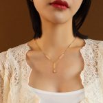 Dây Chuyền Titan Nữ Mặt Ngôi Sao 6 Cánh Thiết Kế Độc Đáo Màu Vàng Không Đen TT5367